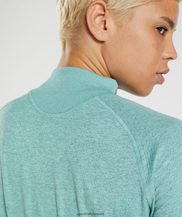 Kvinder Gymshark 315 langærmet opvarmningstop N4ZDDN394 perleblå/vinter krikand mergel