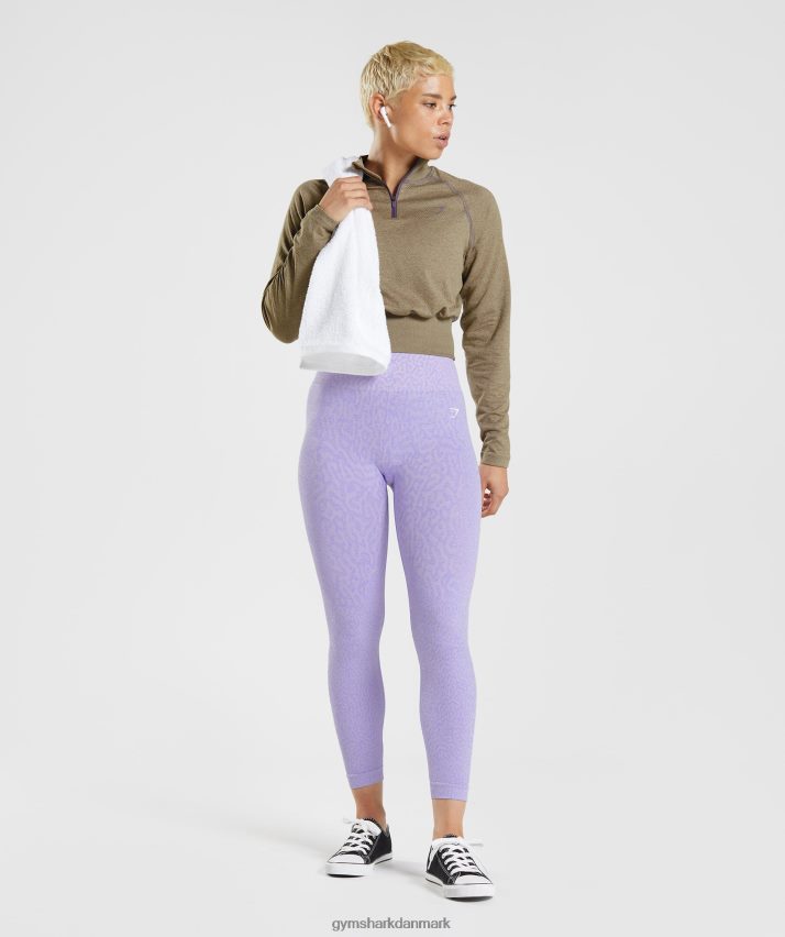Kvinder Gymshark 315 langærmet opvarmningstop N4ZDDN403 cementbrun/kviksølvlilla mergel