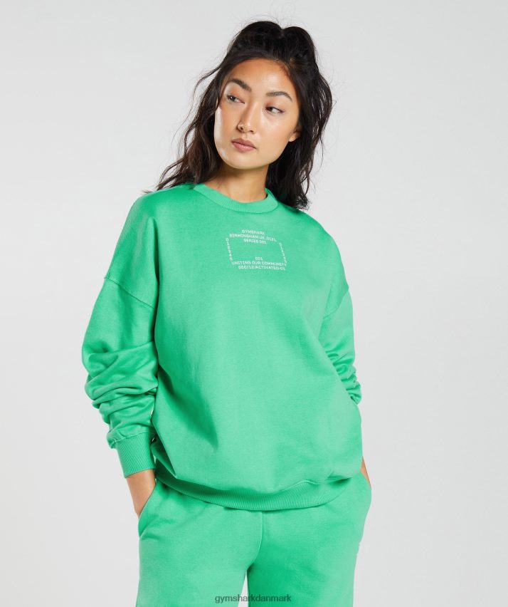 Kvinder Gymshark aktiveret grafisk sweatshirt N4ZDDN390 tropisk grøn