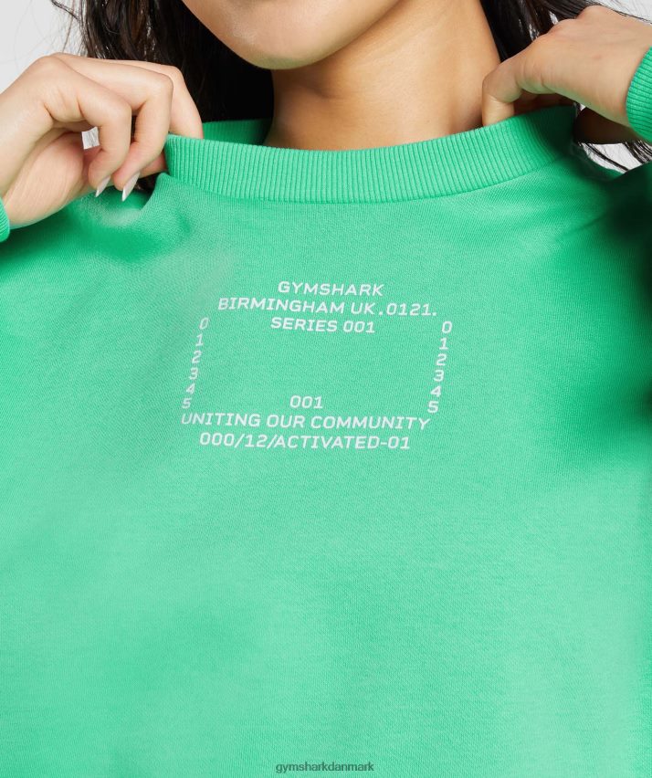 Kvinder Gymshark aktiveret grafisk sweatshirt N4ZDDN390 tropisk grøn