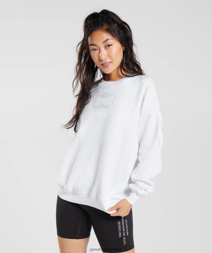 Kvinder Gymshark aktiveret grafisk sweatshirt N4ZDDN407 hvid