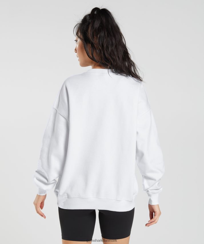 Kvinder Gymshark aktiveret grafisk sweatshirt N4ZDDN407 hvid