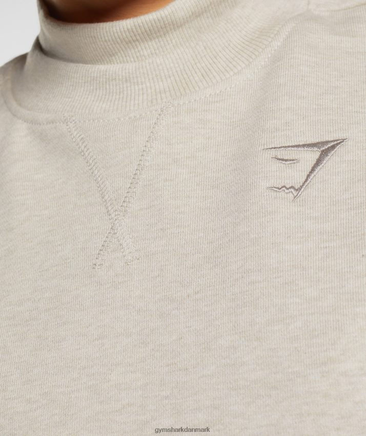 Kvinder Gymshark hviledag sveder beskåret pullover N4ZDDN369 sandmergel