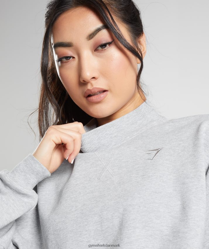 Kvinder Gymshark hviledag sveder beskåret pullover N4ZDDN370 lysegrå kernemergel