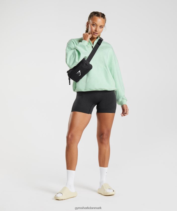 Kvinder Gymshark hviledag sweats 1/2 lynlås pullover N4ZDDN379 forfriskende grøn mergel