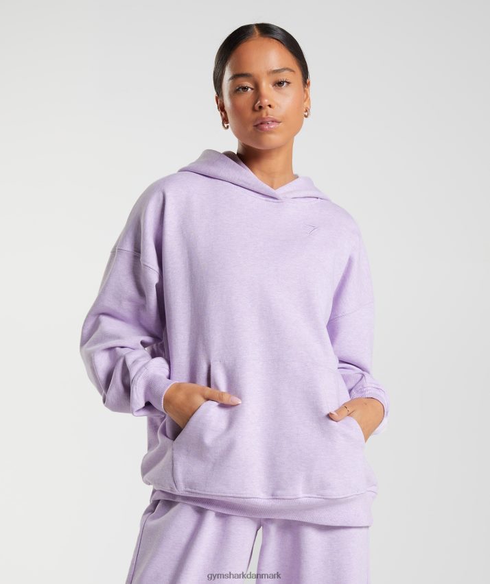Kvinder Gymshark hviledag sweats hættetrøje N4ZDDN358 aura lilla mergel