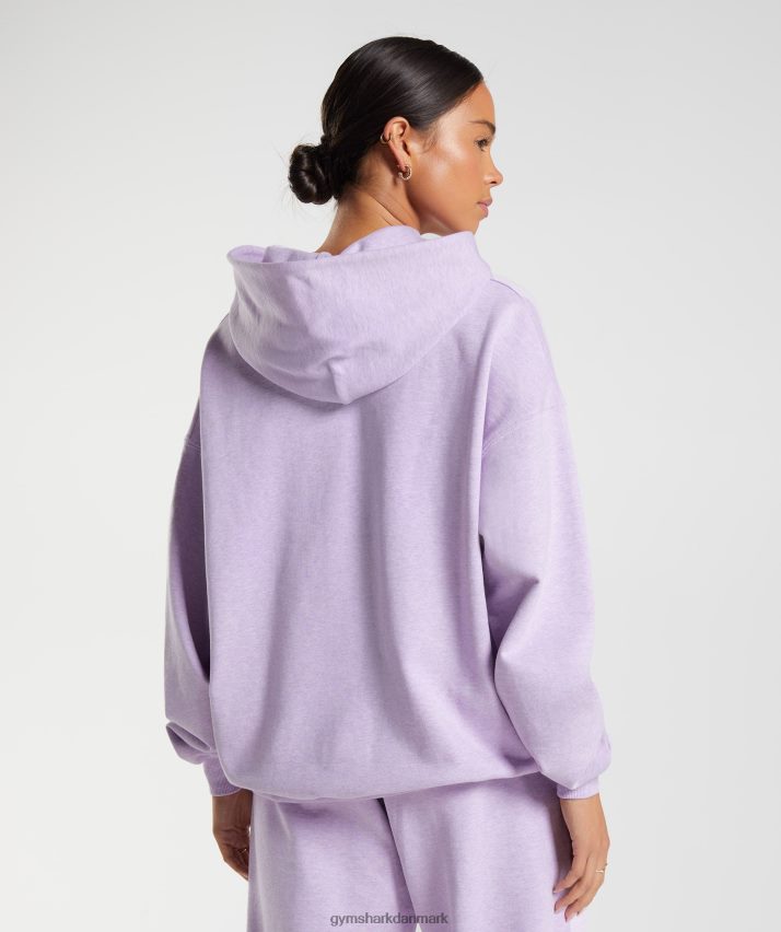 Kvinder Gymshark hviledag sweats hættetrøje N4ZDDN358 aura lilla mergel