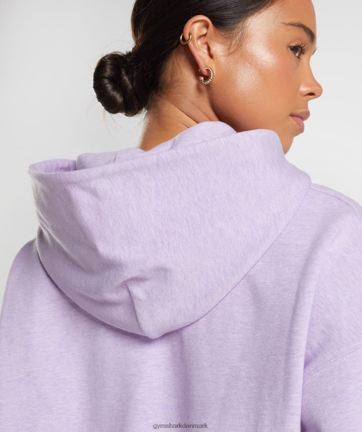 Kvinder Gymshark hviledag sweats hættetrøje N4ZDDN358 aura lilla mergel