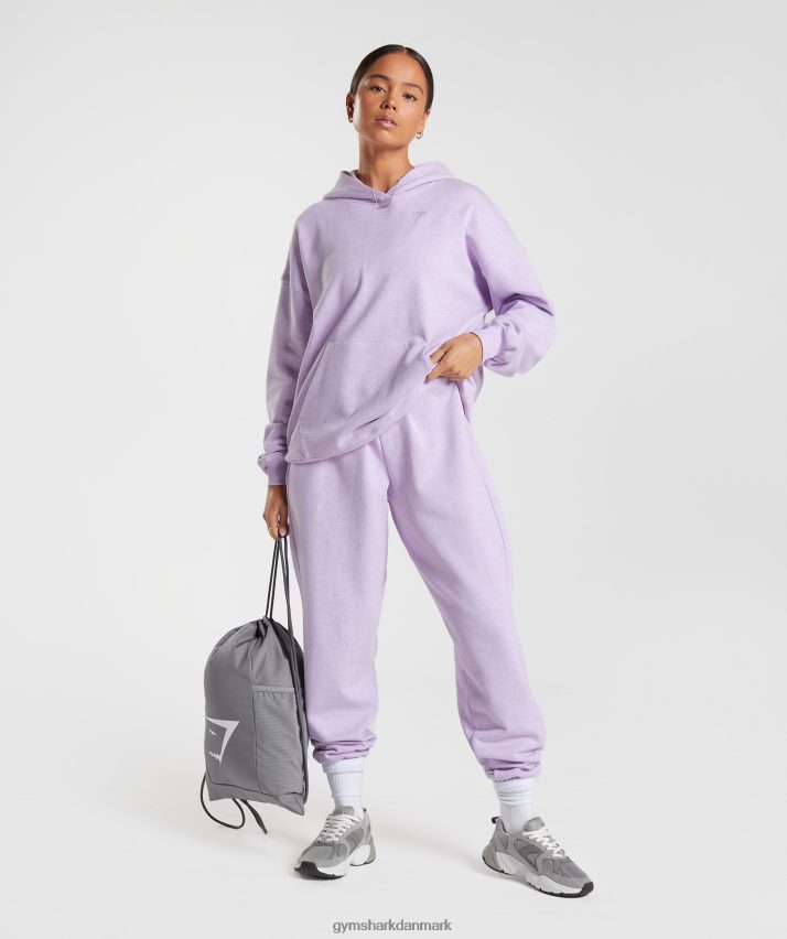 Kvinder Gymshark hviledag sweats hættetrøje N4ZDDN358 aura lilla mergel