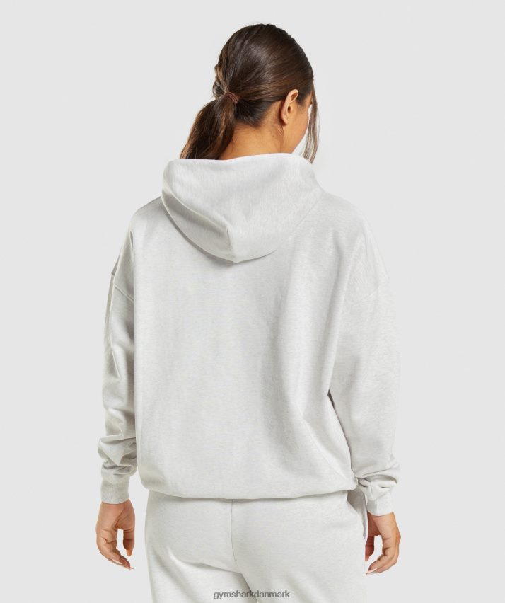 Kvinder Gymshark hviledag sweats hættetrøje N4ZDDN361 hvid mergel