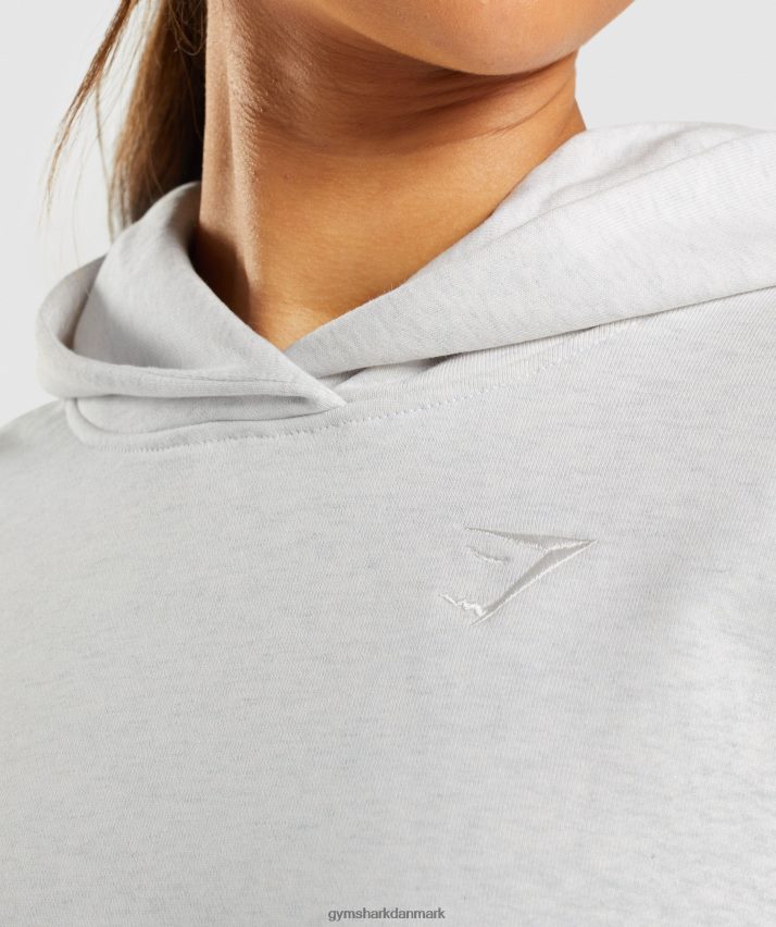 Kvinder Gymshark hviledag sweats hættetrøje N4ZDDN361 hvid mergel