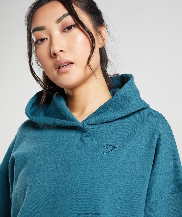 Kvinder Gymshark hviledag sweats hættetrøje N4ZDDN385 stål blå mergel