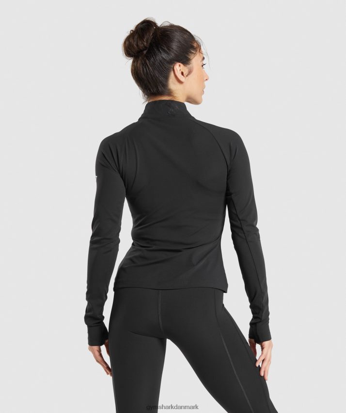 Kvinder Gymshark kører 1/4 lynlås N4ZDDN349 sort