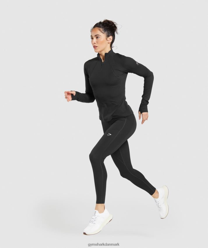 Kvinder Gymshark kører 1/4 lynlås N4ZDDN349 sort