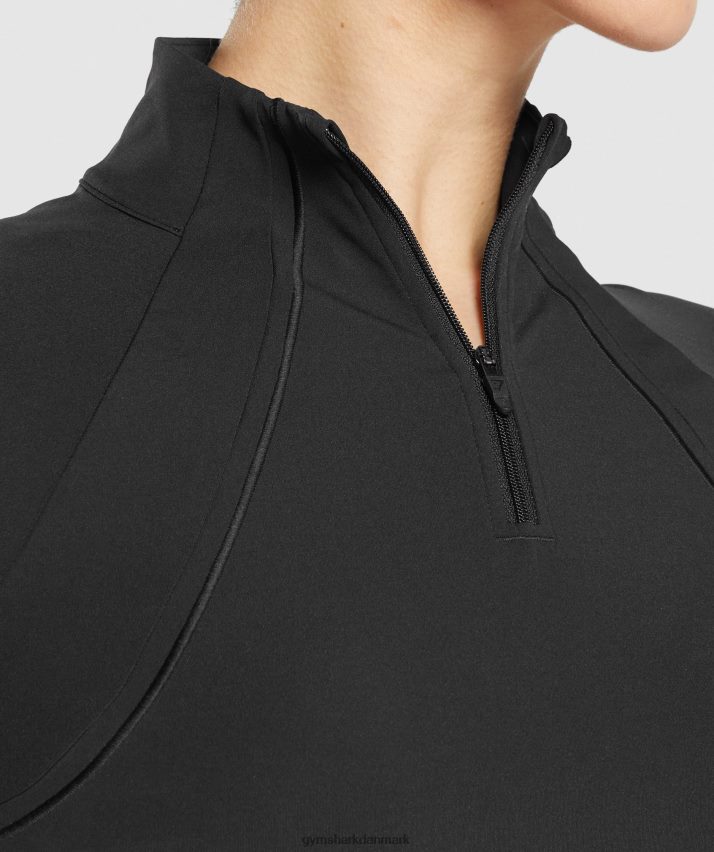 Kvinder Gymshark kører 1/4 lynlås N4ZDDN349 sort