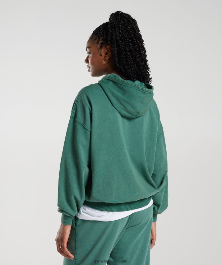Kvinder Gymshark kollegial oversized hættetrøje N4ZDDN392 blæk blågrøn