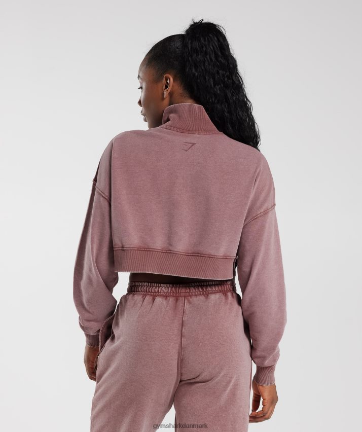Kvinder Gymshark kollegialt 1/4 lynlås N4ZDDN376 støvet rødbrun