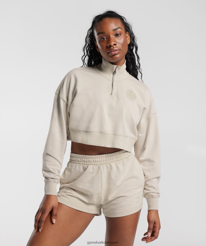 Kvinder Gymshark kollegialt 1/4 lynlås N4ZDDN380 champignon brun