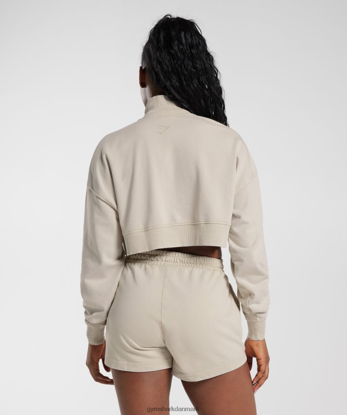 Kvinder Gymshark kollegialt 1/4 lynlås N4ZDDN380 champignon brun