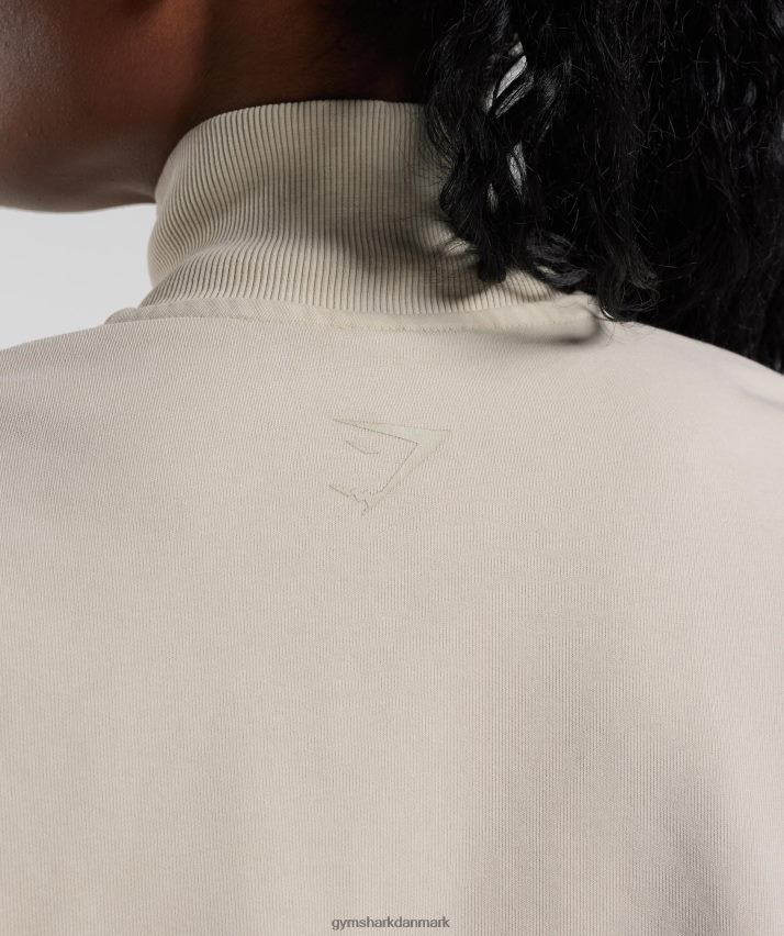 Kvinder Gymshark kollegialt 1/4 lynlås N4ZDDN380 champignon brun