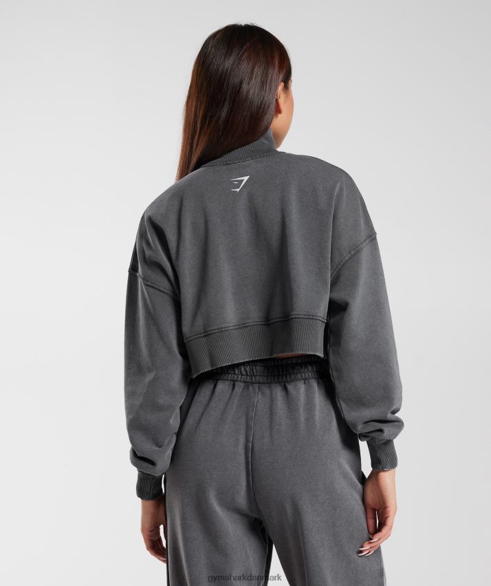 Kvinder Gymshark kollegialt 1/4 lynlås N4ZDDN387 silhuet grå