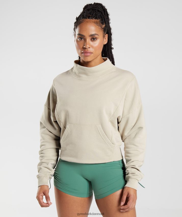 Kvinder Gymshark ældre vasket sweatshirt N4ZDDN399 småsten grå