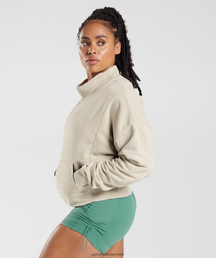 Kvinder Gymshark ældre vasket sweatshirt N4ZDDN399 småsten grå
