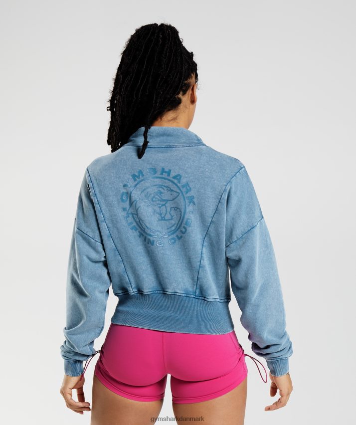 Kvinder Gymshark ældre vasket sweatshirt N4ZDDN404 søen blå