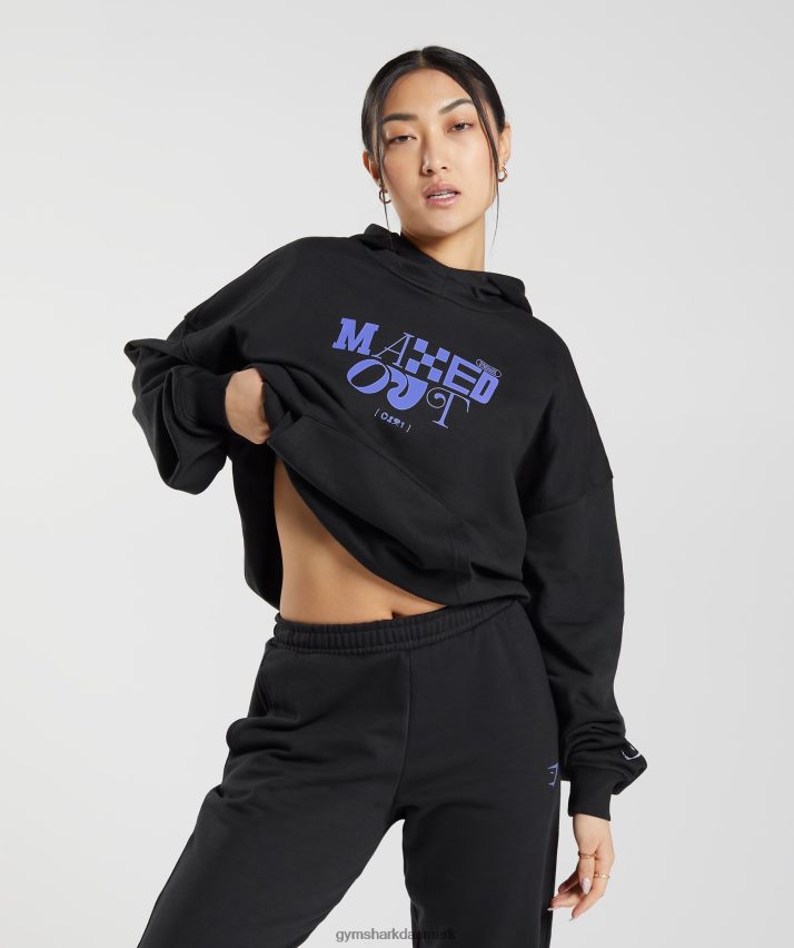 Kvinder Gymshark maxed out hættetrøje N4ZDDN355 sort