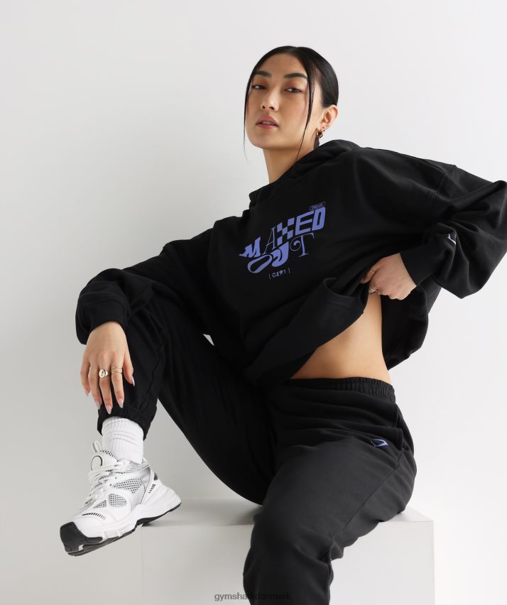 Kvinder Gymshark maxed out hættetrøje N4ZDDN355 sort