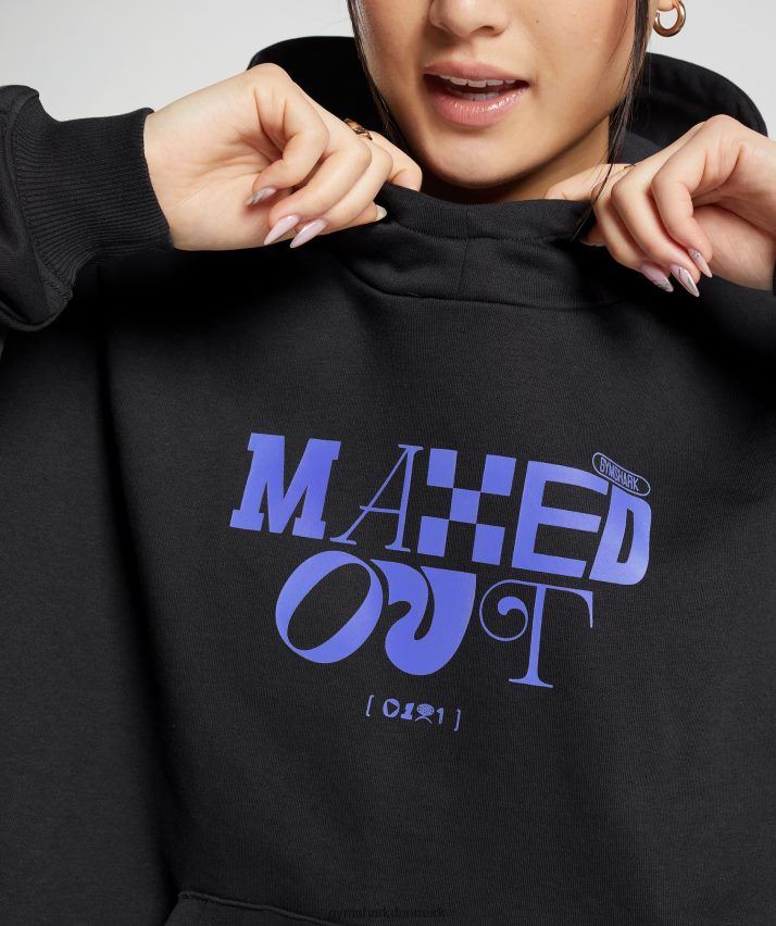 Kvinder Gymshark maxed out hættetrøje N4ZDDN355 sort