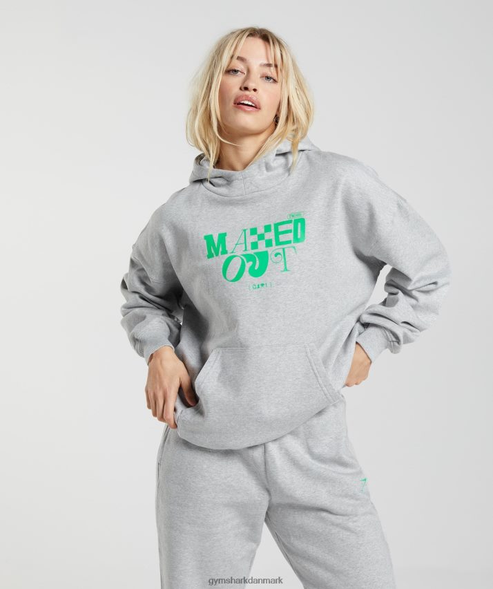 Kvinder Gymshark maxed out hættetrøje N4ZDDN360 lysegrå mergel