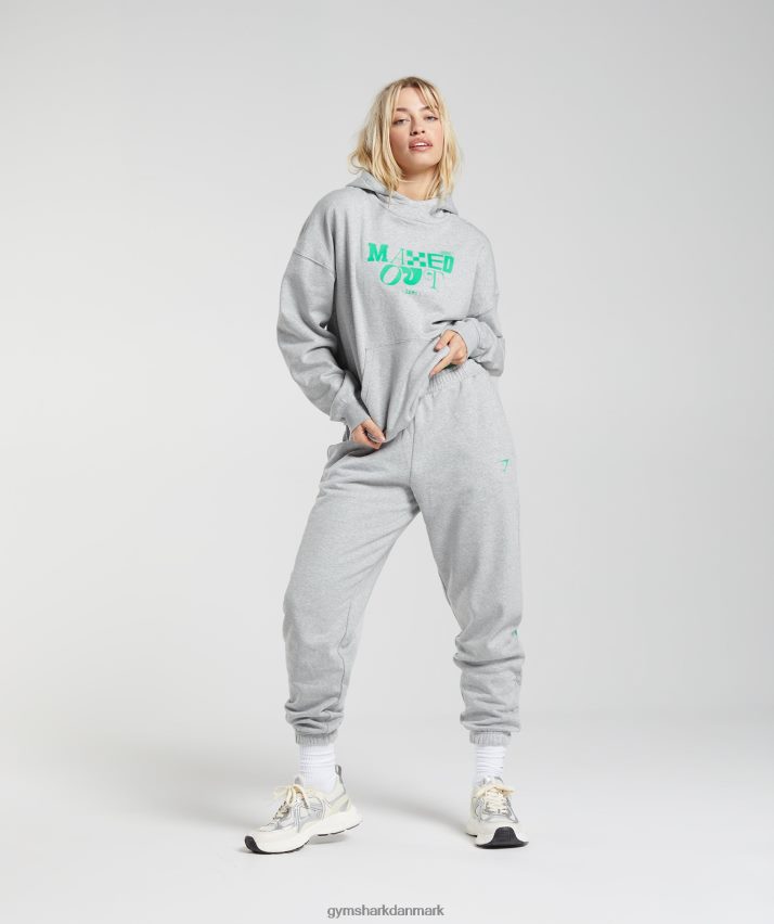 Kvinder Gymshark maxed out hættetrøje N4ZDDN360 lysegrå mergel