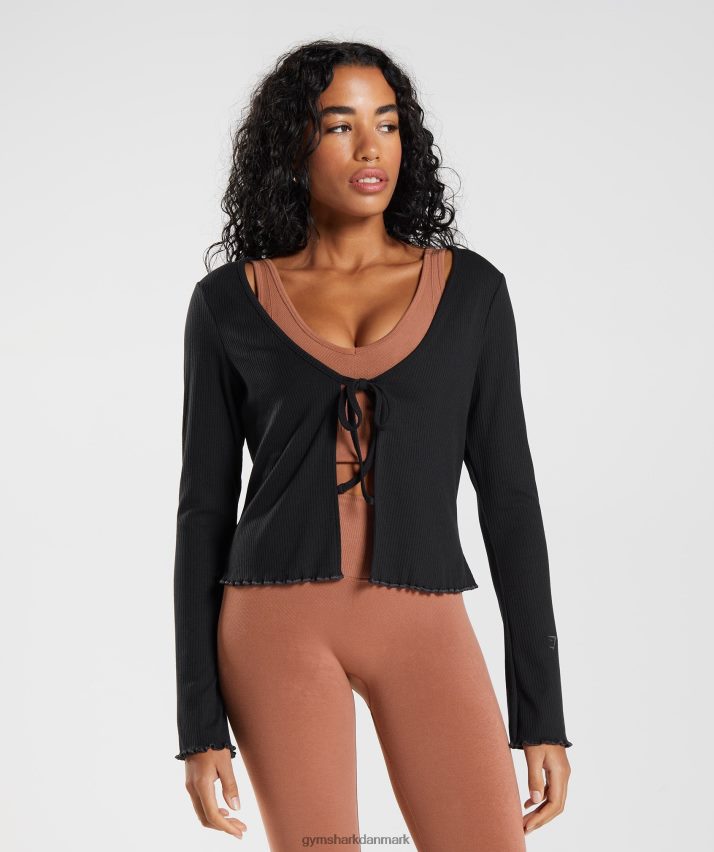 Kvinder Gymshark pause cardigan N4ZDDN377 sort