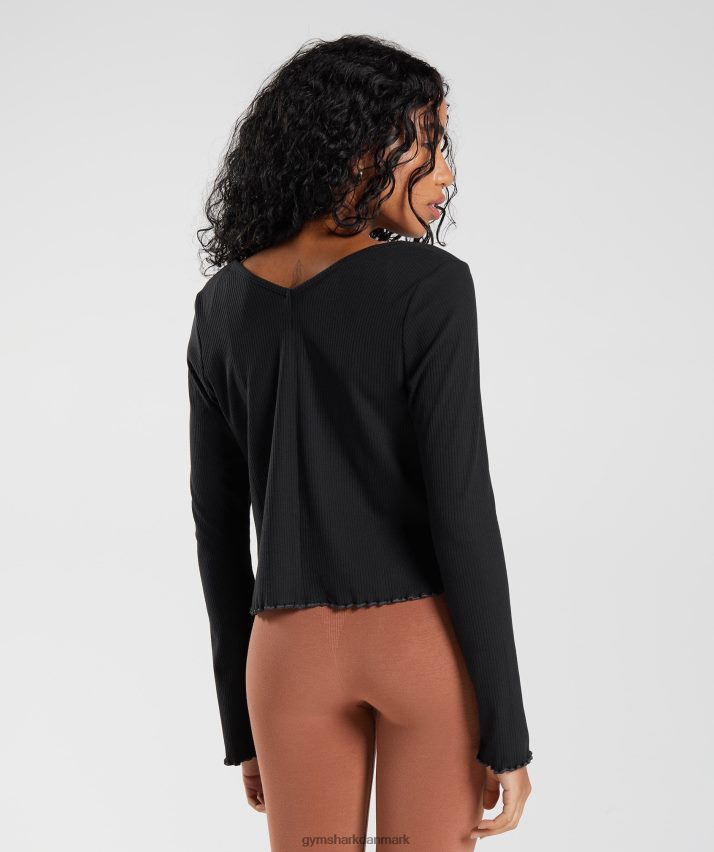 Kvinder Gymshark pause cardigan N4ZDDN377 sort