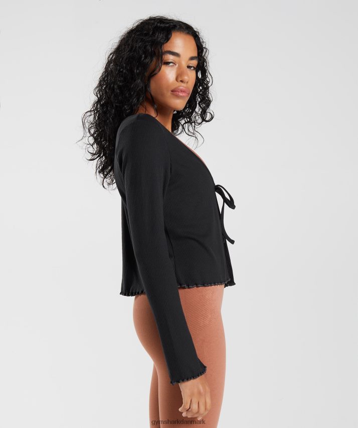 Kvinder Gymshark pause cardigan N4ZDDN377 sort