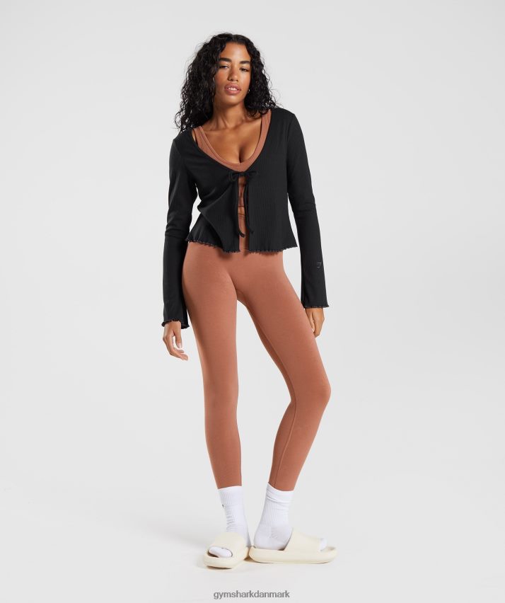 Kvinder Gymshark pause cardigan N4ZDDN377 sort