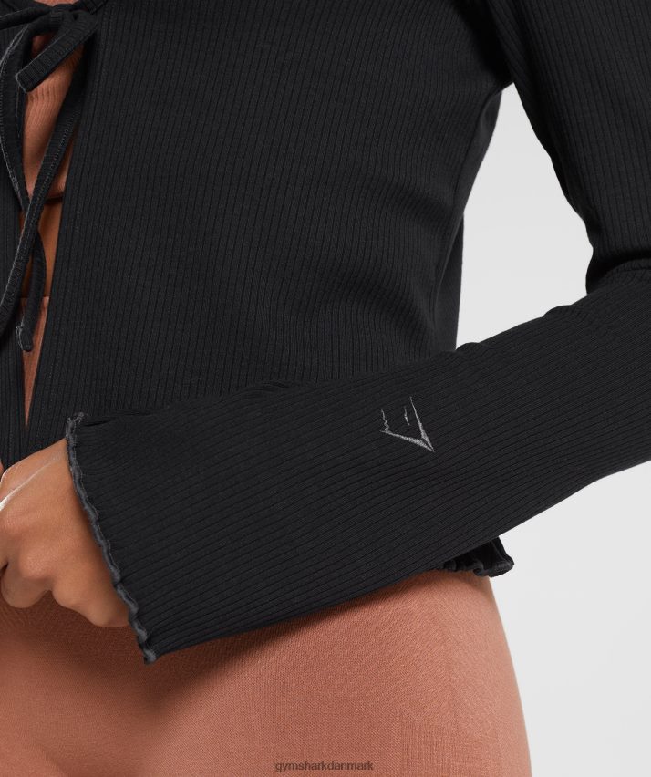 Kvinder Gymshark pause cardigan N4ZDDN377 sort