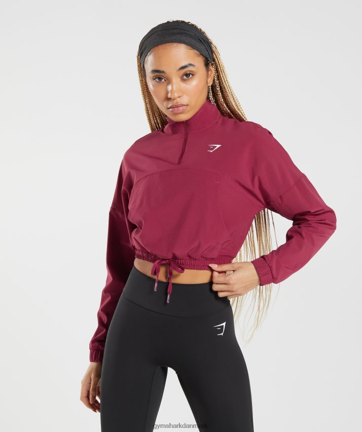 Kvinder Gymshark sport vindjakke N4ZDDN381 ribs lyserød