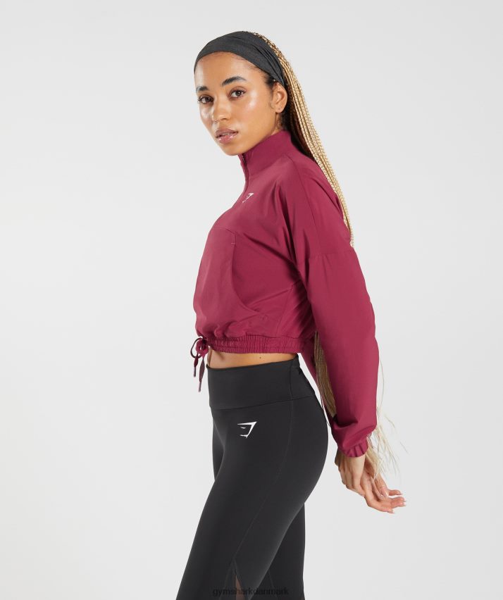Kvinder Gymshark sport vindjakke N4ZDDN381 ribs lyserød