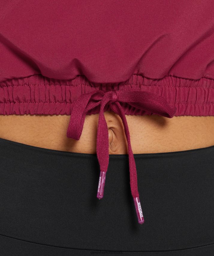 Kvinder Gymshark sport vindjakke N4ZDDN381 ribs lyserød