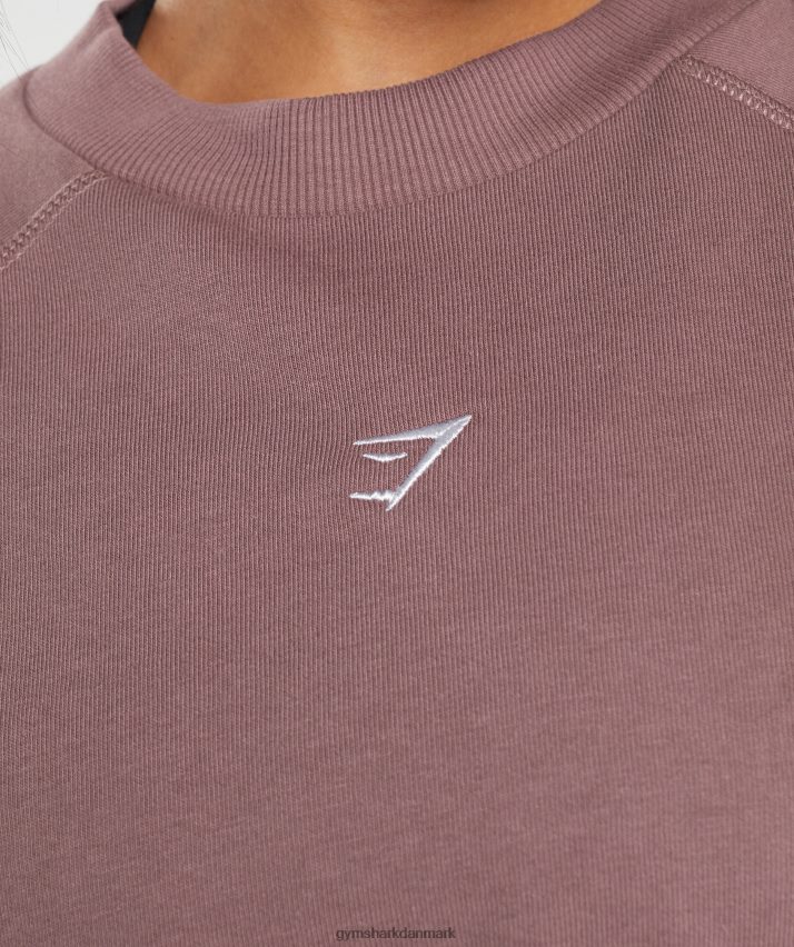Kvinder Gymshark træning beskåret sweater N4ZDDN395 støvet rødbrun