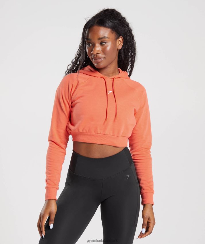 Kvinder Gymshark træning cropped hættetrøje N4ZDDN406 aerospace orange