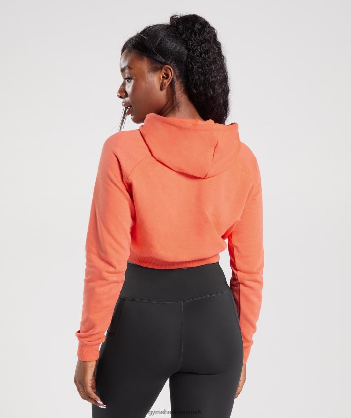 Kvinder Gymshark træning cropped hættetrøje N4ZDDN406 aerospace orange