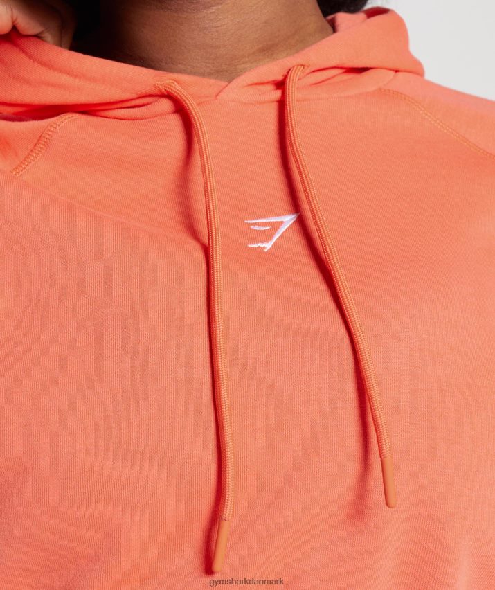 Kvinder Gymshark træning cropped hættetrøje N4ZDDN406 aerospace orange