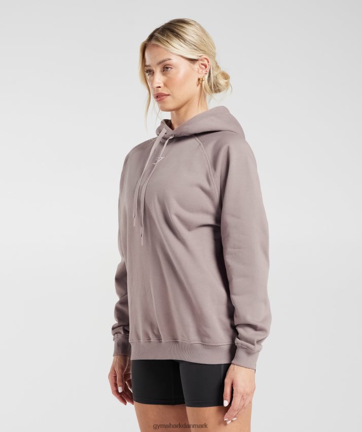 Kvinder Gymshark trænings oversize fleece hættetrøje N4ZDDN363 vasket lilla