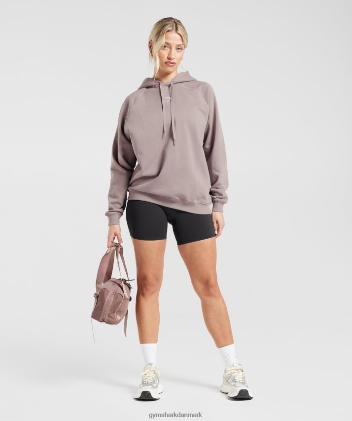 Kvinder Gymshark trænings oversize fleece hættetrøje N4ZDDN363 vasket lilla