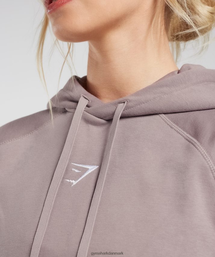 Kvinder Gymshark trænings oversize fleece hættetrøje N4ZDDN363 vasket lilla