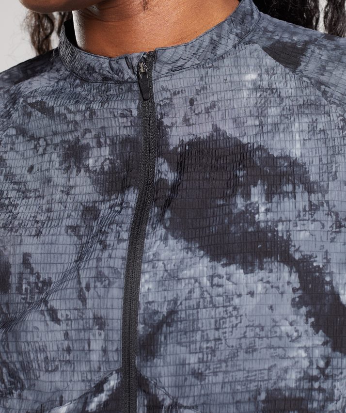 Kvinder Gymshark elevate vævet jakke N4ZDDN366 møntgrå sprayfarve