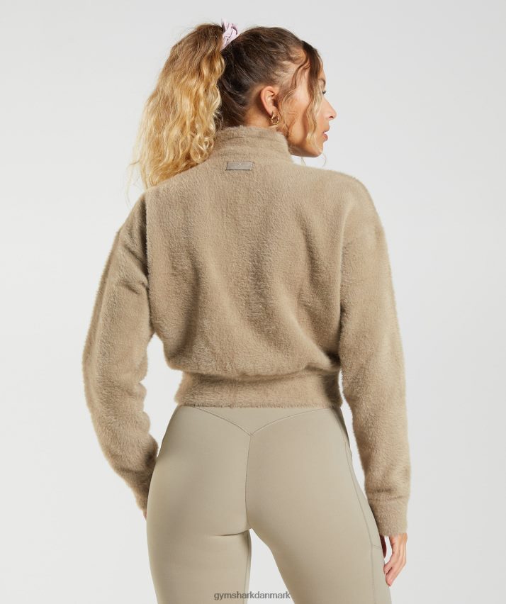 Kvinder Gymshark strikjakke fra whitney øjenvipper N4ZDDN400 cement brun